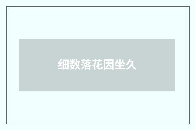 细数落花因坐久