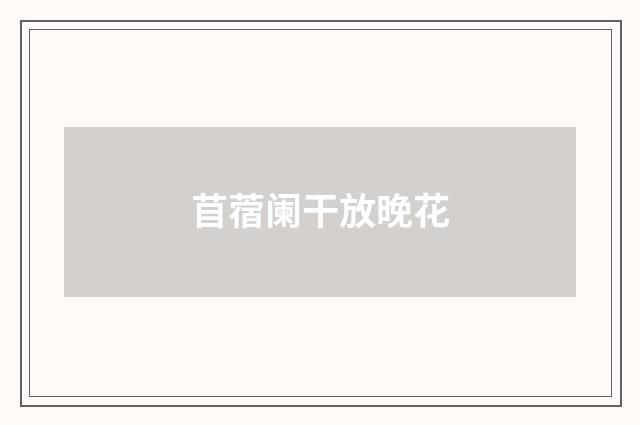 苜蓿阑干放晚花