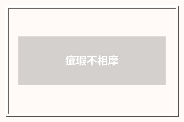 疵瑕不相摩