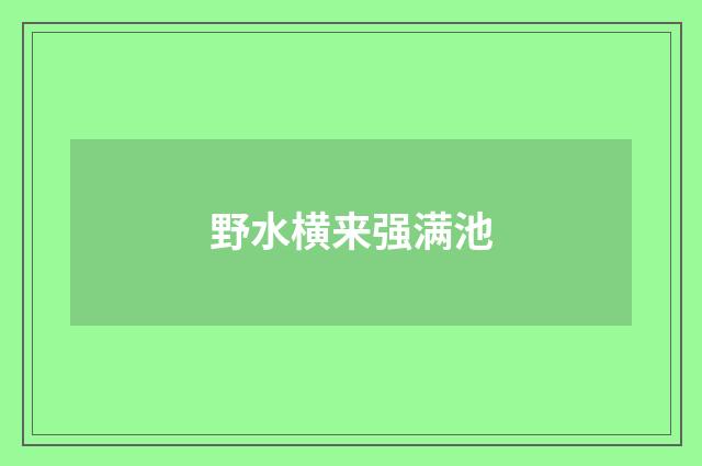 野水横来强满池