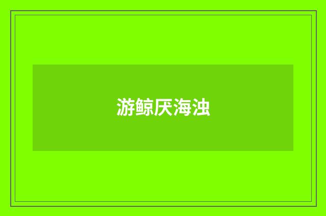 游鲸厌海浊