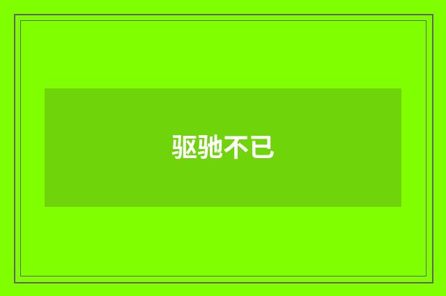 驱驰不已