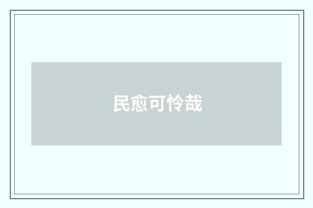 民愈可怜哉