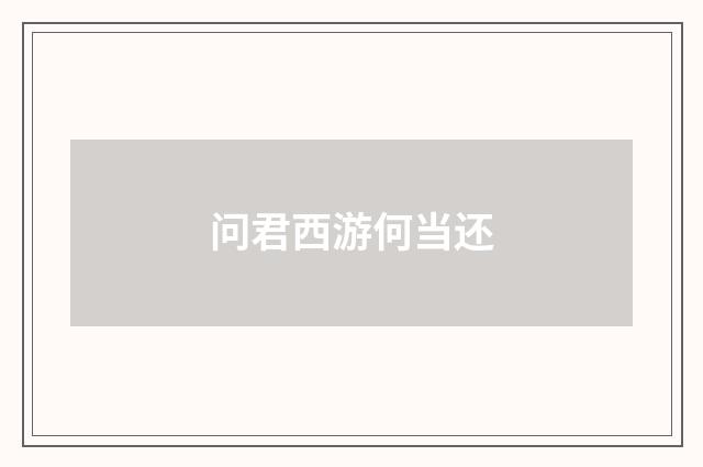 问君西游何当还