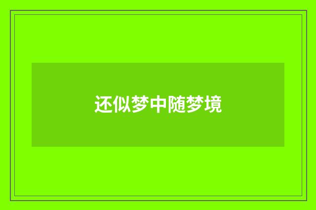 还似梦中随梦境