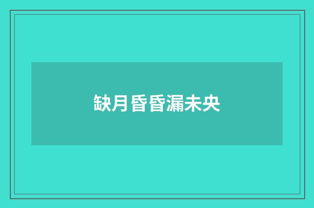 缺月昏昏漏未央