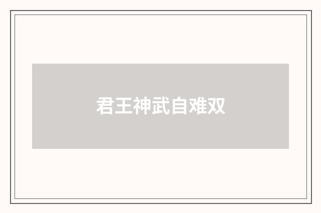 君王神武自难双