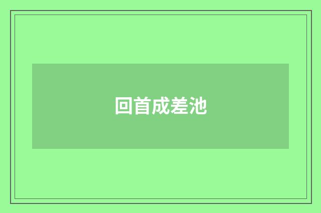 回首成差池