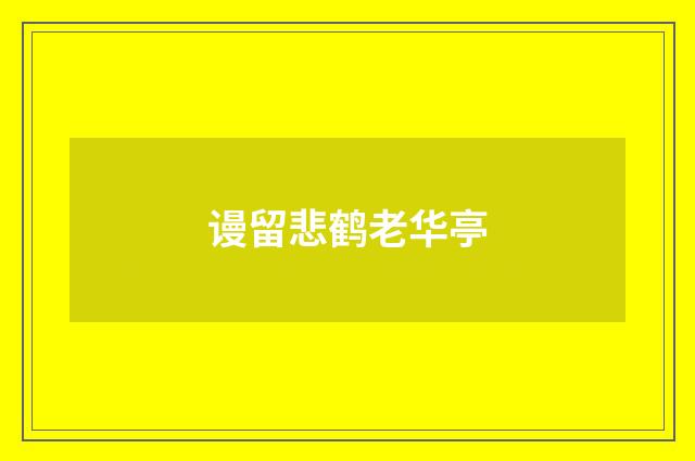 谩留悲鹤老华亭