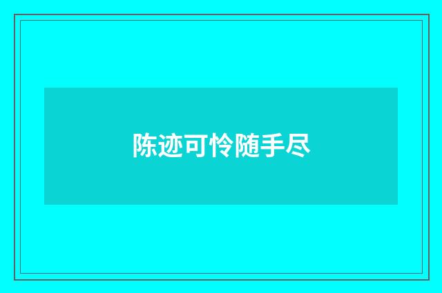 陈迹可怜随手尽