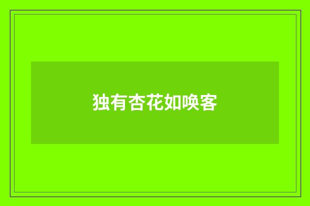 独有杏花如唤客