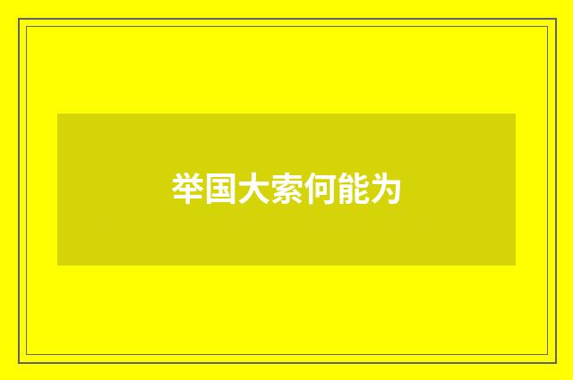 举国大索何能为