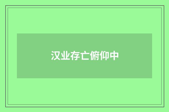 汉业存亡俯仰中