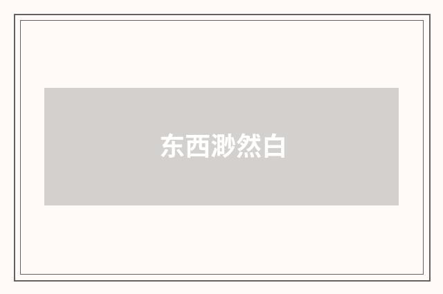 东西渺然白