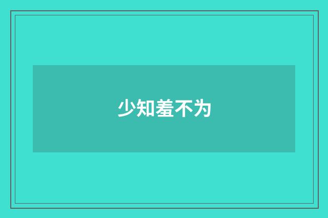 少知羞不为