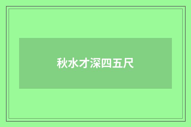 秋水才深四五尺