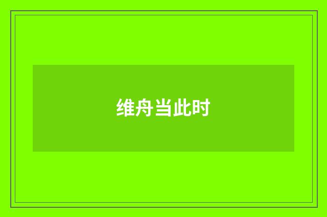 维舟当此时