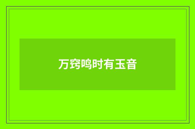 万窍鸣时有玉音