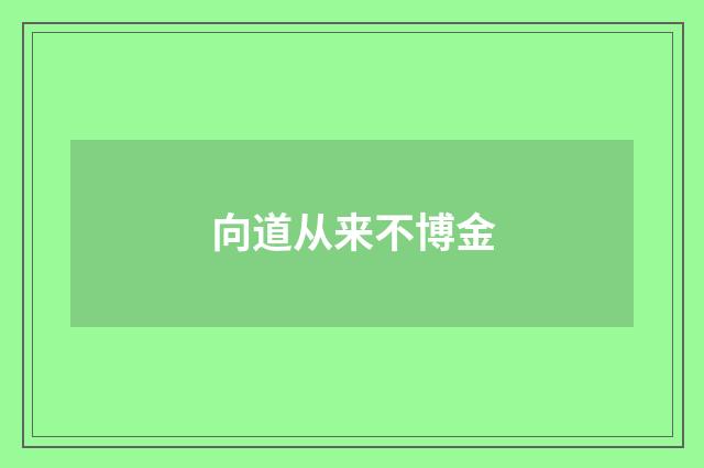 向道从来不博金
