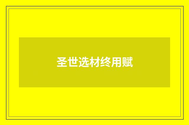 圣世选材终用赋