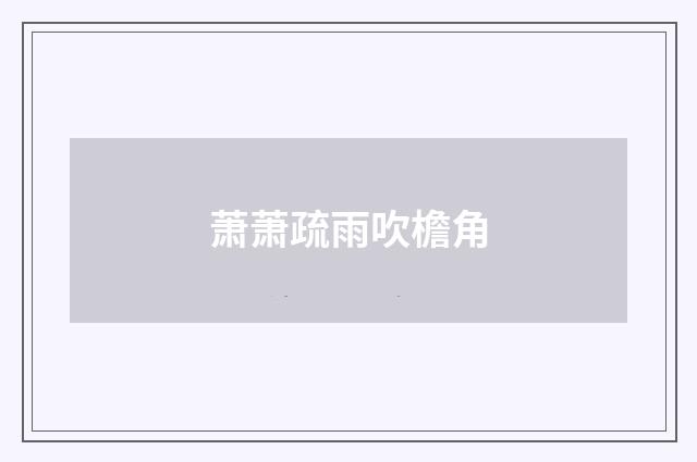 萧萧疏雨吹檐角