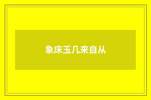 象床玉几来自从