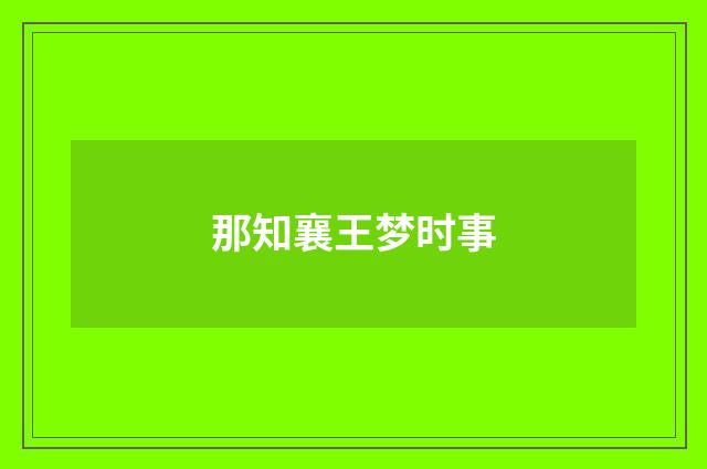 那知襄王梦时事