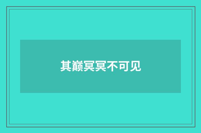 其巅冥冥不可见