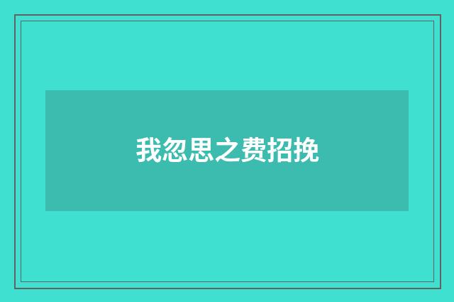 我忽思之费招挽