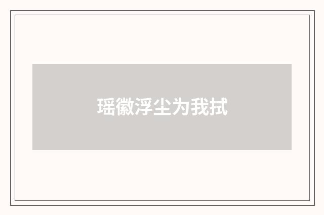 瑶徽浮尘为我拭