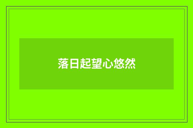 落日起望心悠然