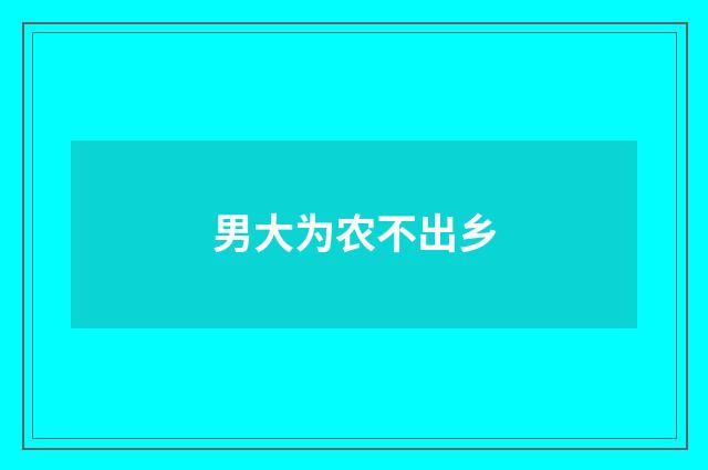 男大为农不出乡