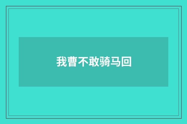 我曹不敢骑马回