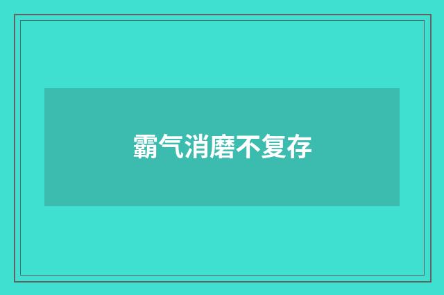 霸气消磨不复存