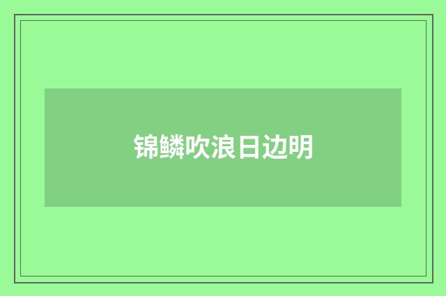 锦鳞吹浪日边明
