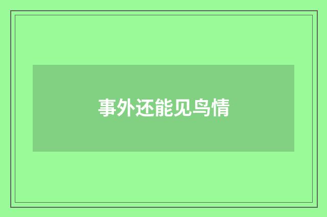 事外还能见鸟情
