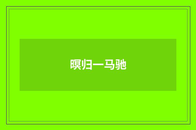 暝归一马驰