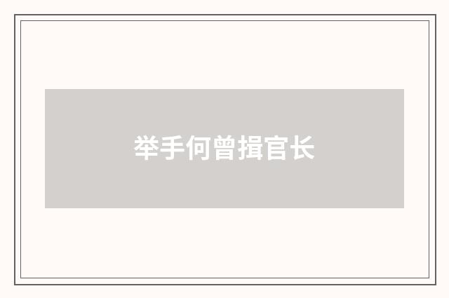 举手何曾揖官长