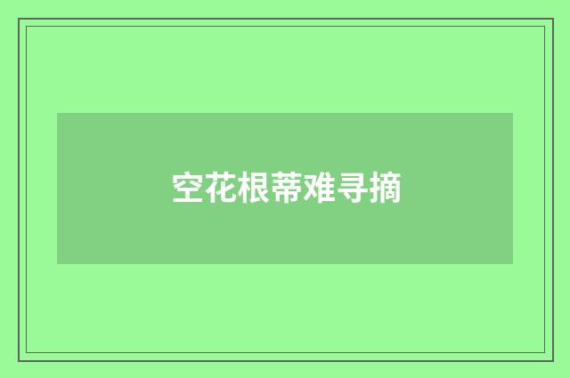 空花根蒂难寻摘
