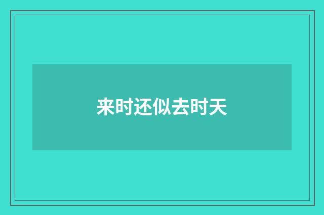 来时还似去时天