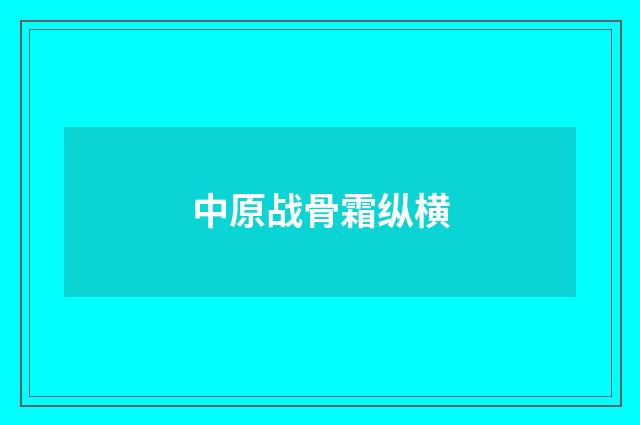 中原战骨霜纵横