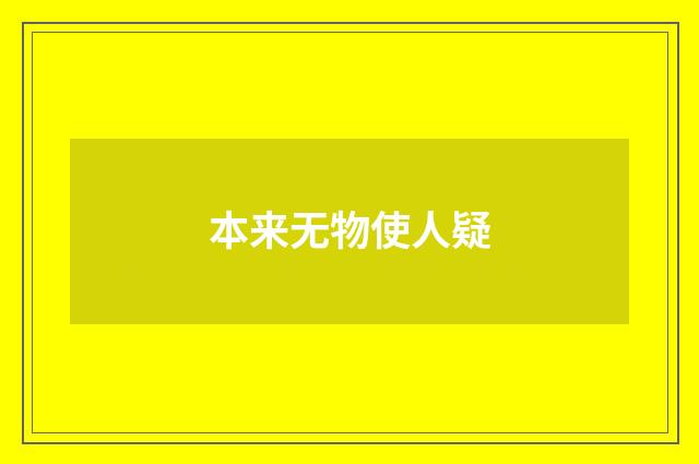 本来无物使人疑