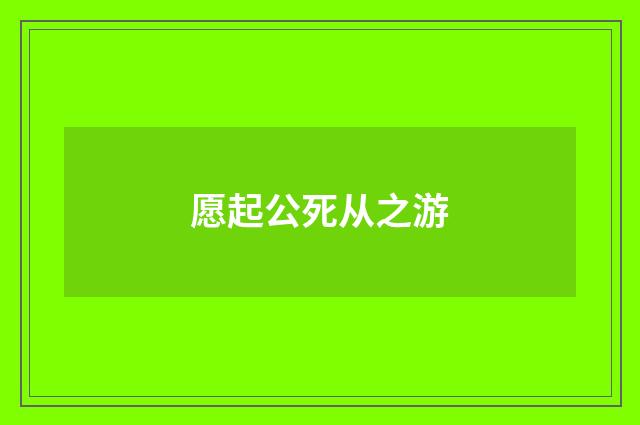 愿起公死从之游