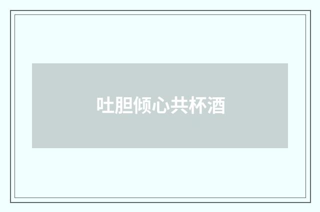 吐胆倾心共杯酒