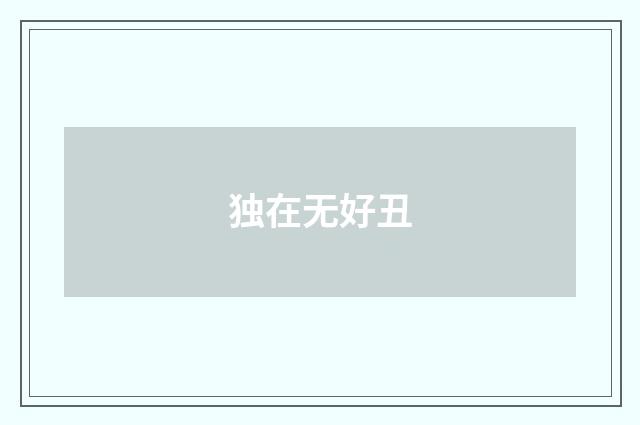 独在无好丑