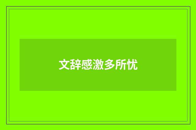 文辞感激多所忧