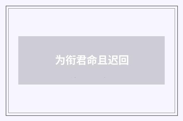 为衔君命且迟回