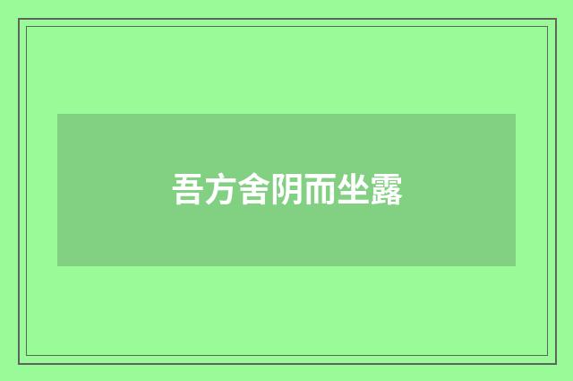 吾方舍阴而坐露