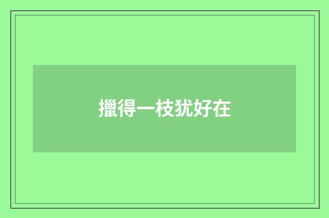 擸得一枝犹好在