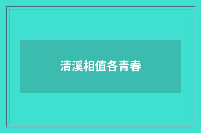 清溪相值各青春